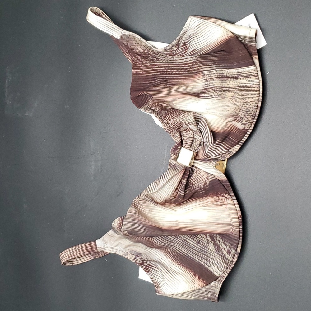 SALE! $19! CHANTELLE beige and brown bikini swim top US size 38DDD